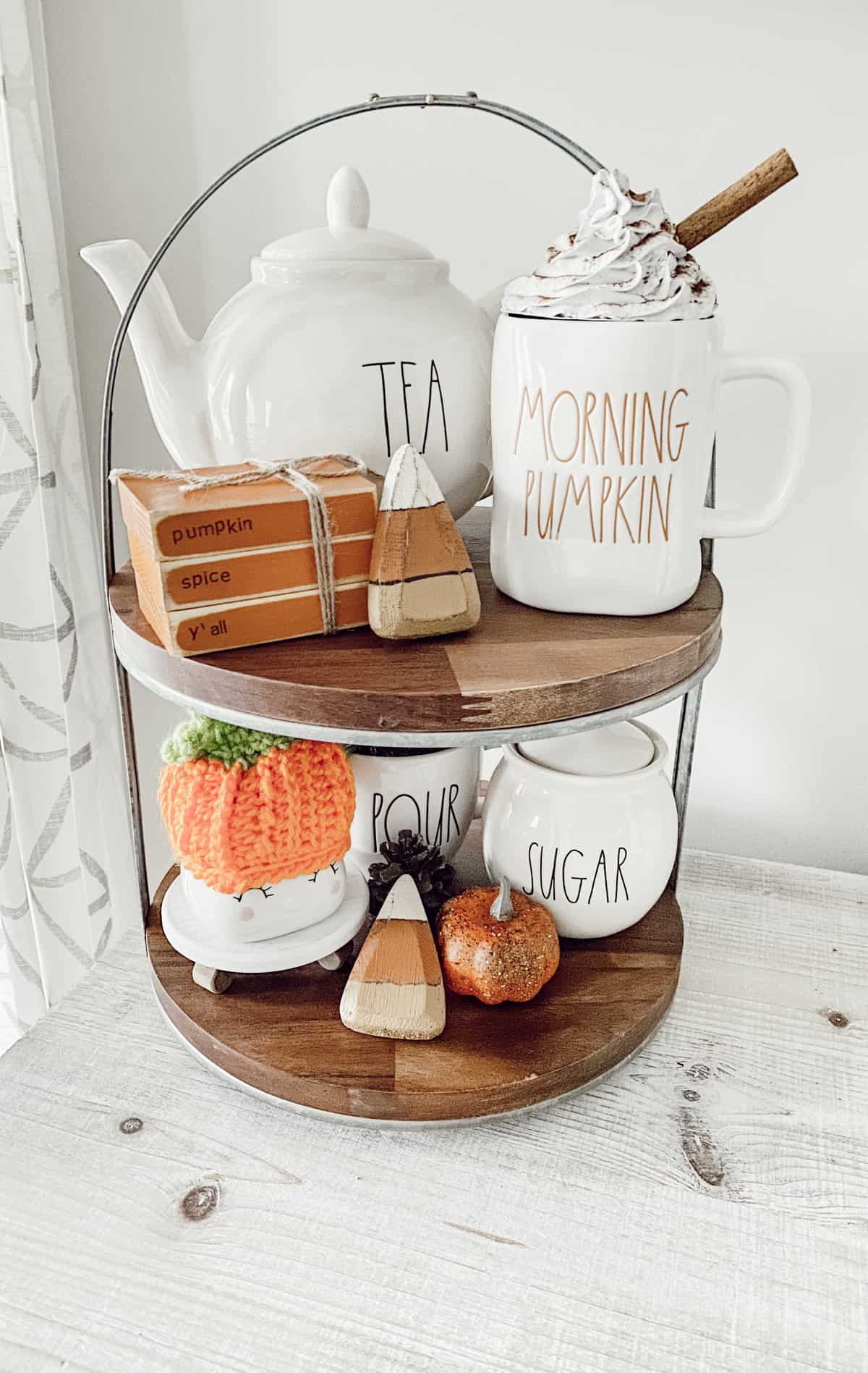 Tips for Adding Simple, Fall Touches to Tiered Trays