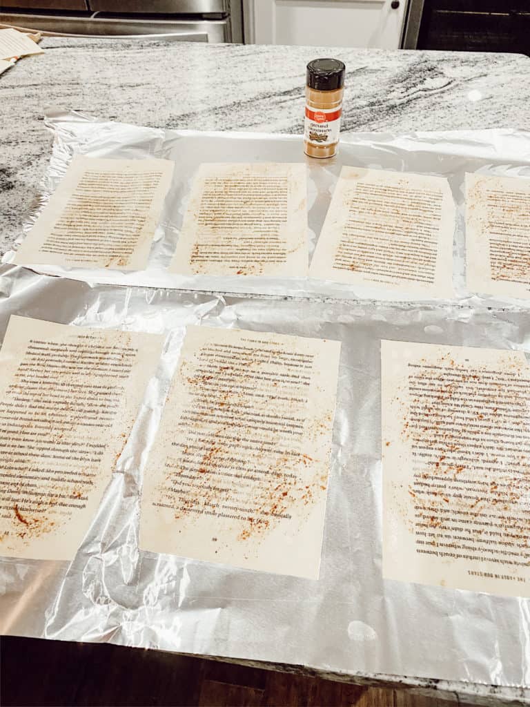 Sprinkling Cinnamon on Book Pages