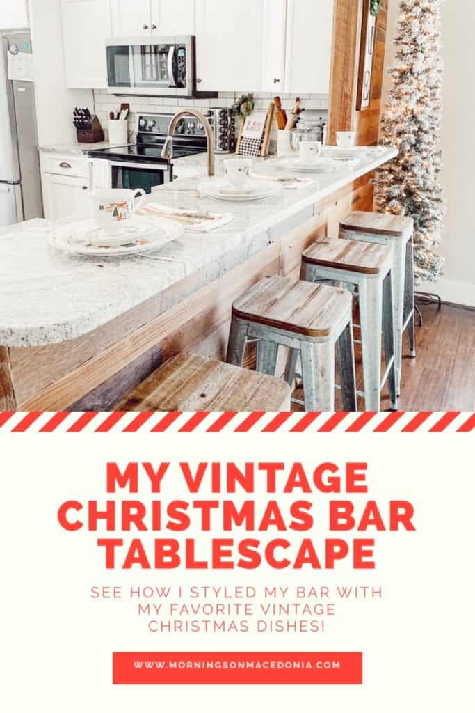 My Vintage Christmas Bar Tablescape