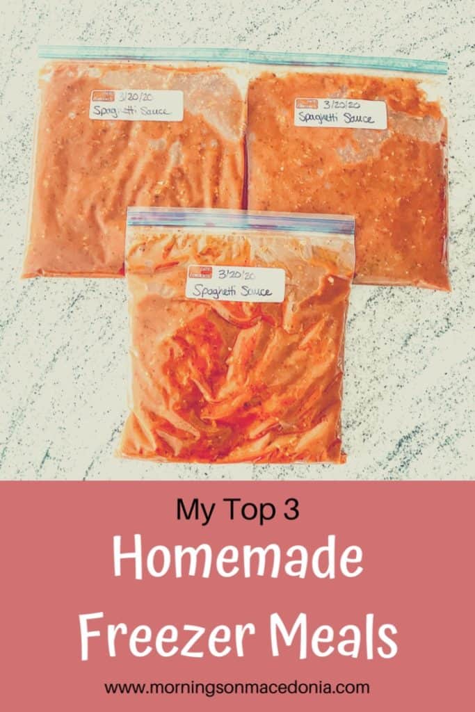 My top 3 homemade freezer meals