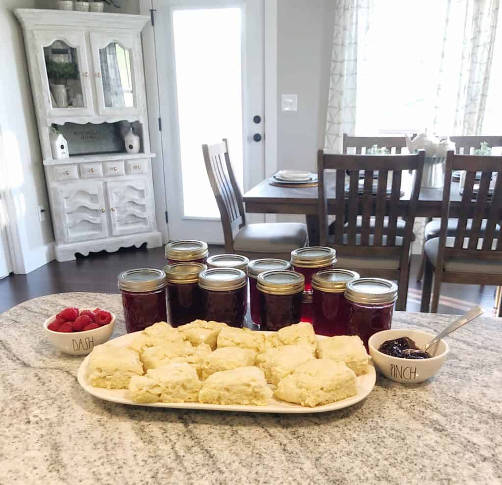 The best homemade red raspberry jelly and biscuits