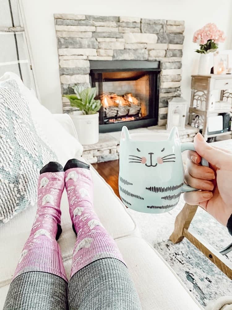 PrintsField Socks and BICO Ceramics Cat Mug