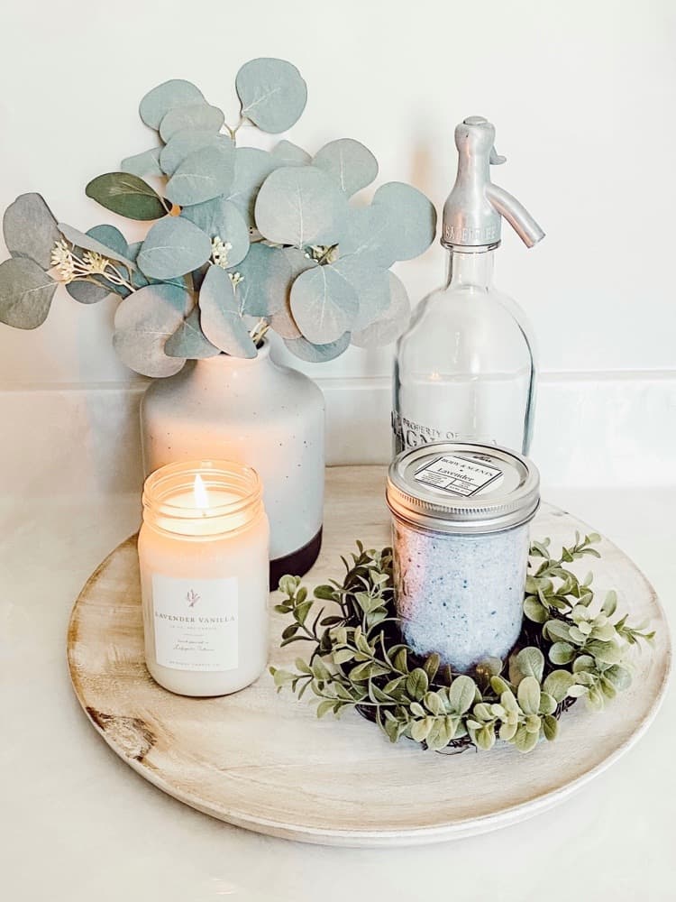 Pick some calming scents for small master bathroom