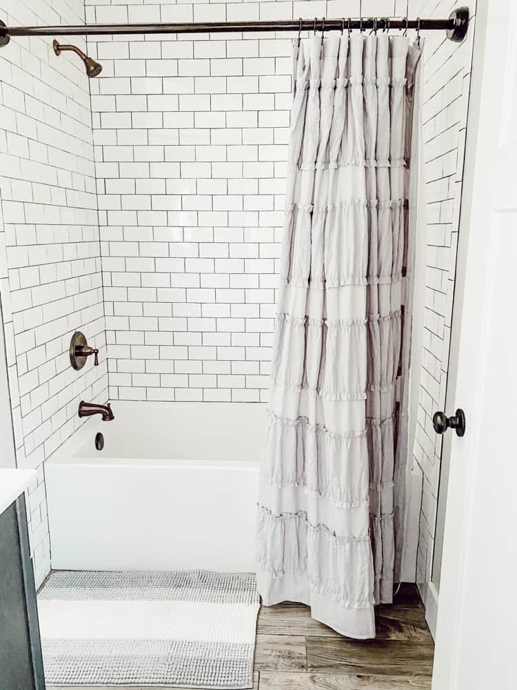 Subway Tile in Master Bathtub