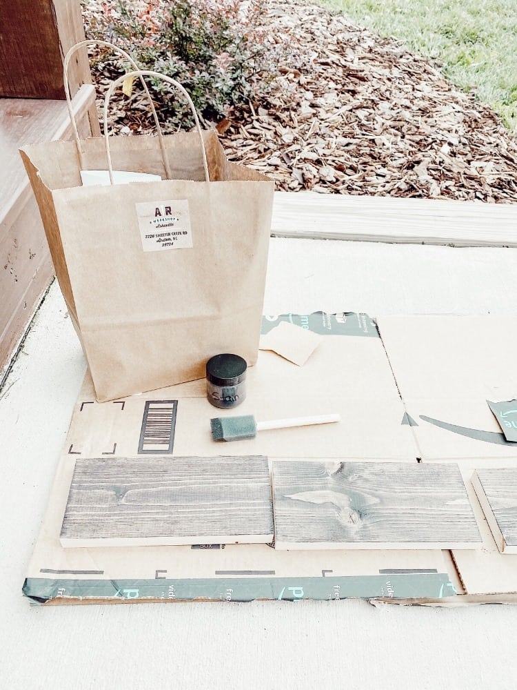 Staining the Wooden Signs