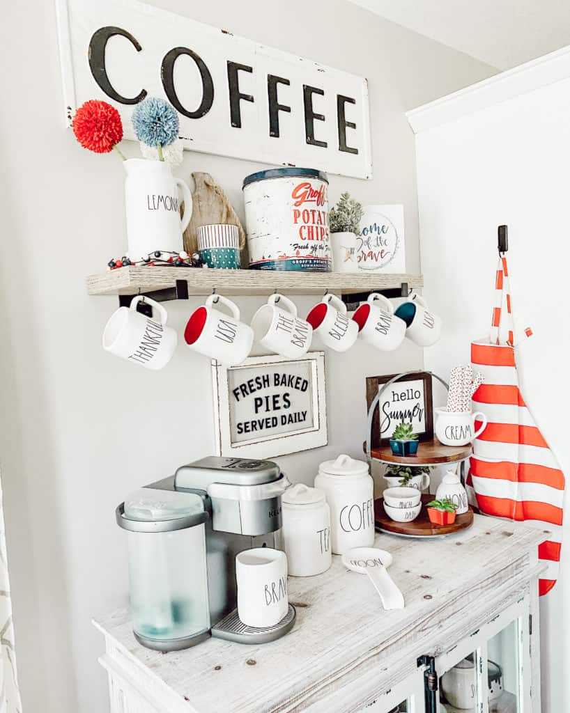 Patriotic Decor on Coffee Bar