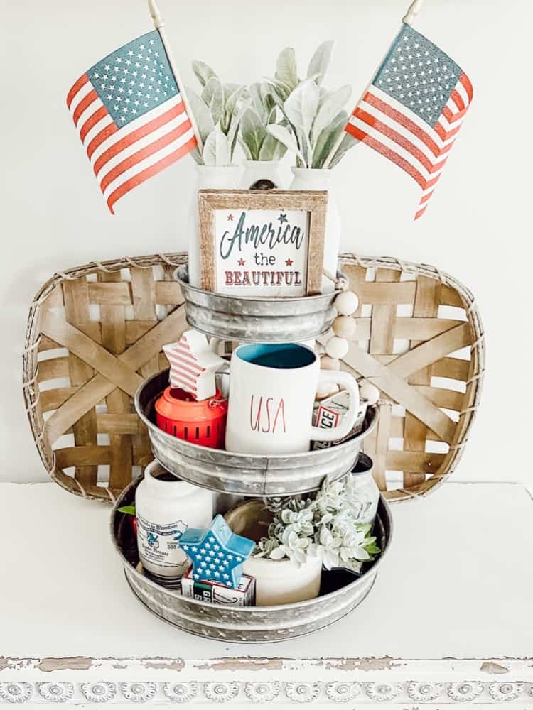 Patriotic Tiered Tray Display