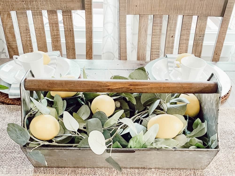 Closeup of lemon centerpiece