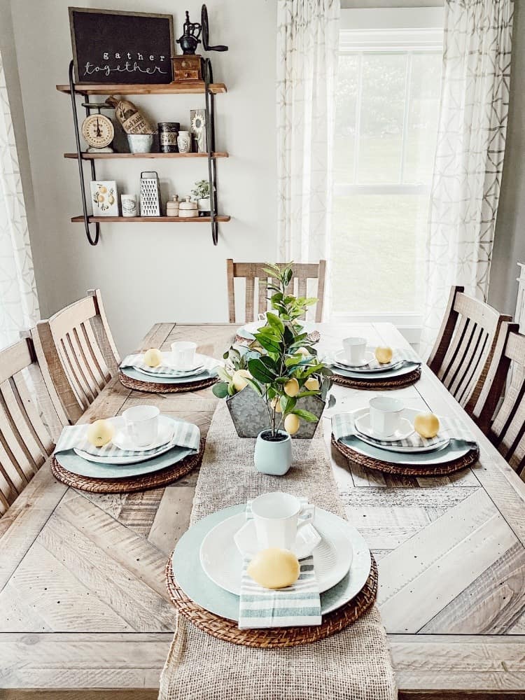 Lemon themed tablescape