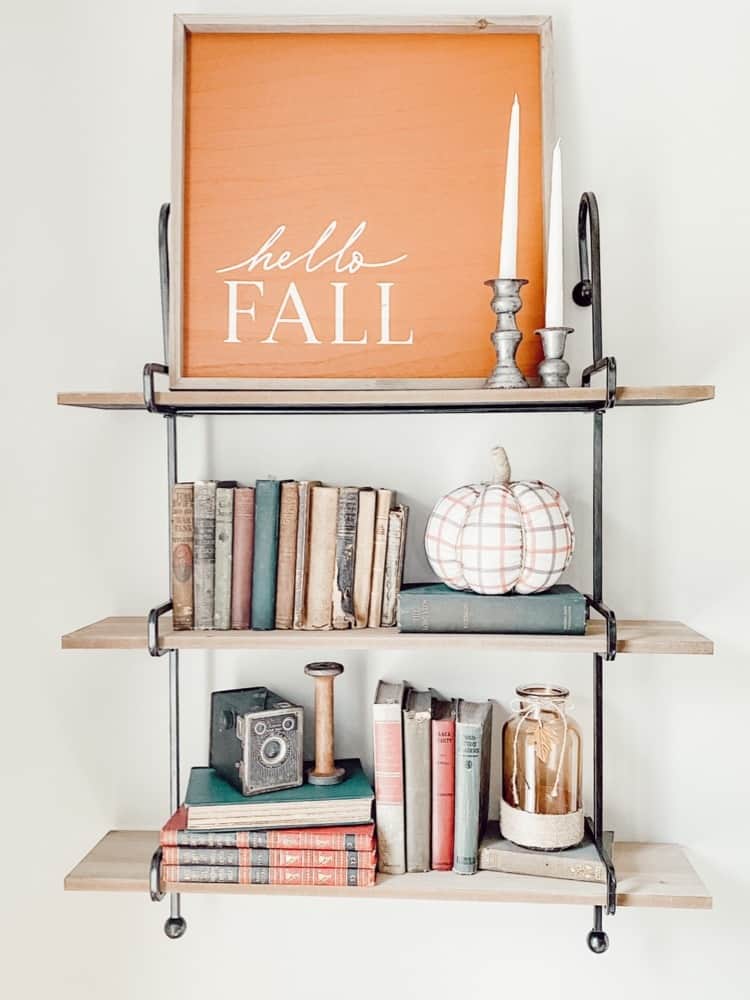 Fall Living Room Shelves
