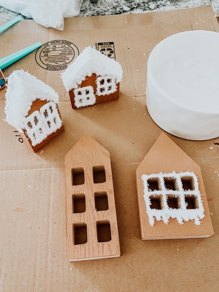 Adding the Puffy Paint to the houses