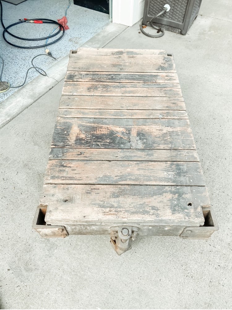 Sanded Down Railroad Cart Table