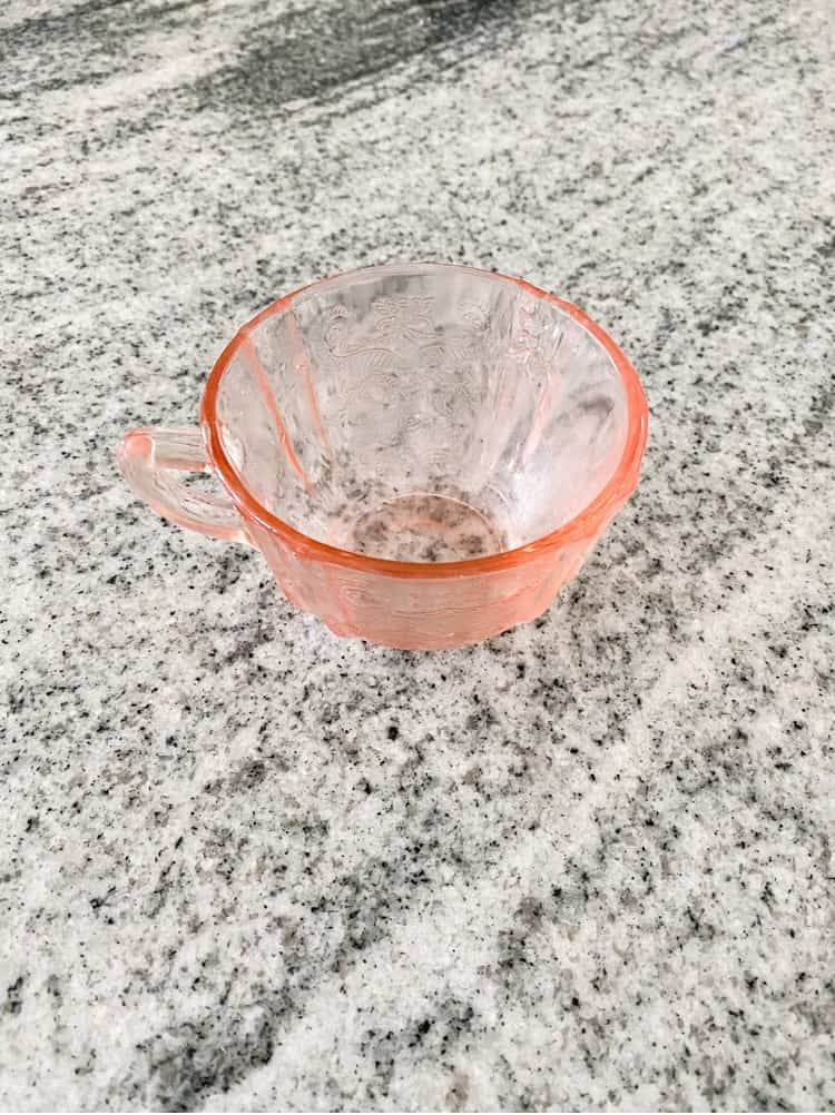 Vintage Pink Depression Glass Tea Cup