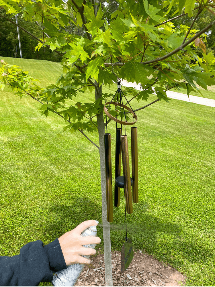 Spray Painting Wind Chimes