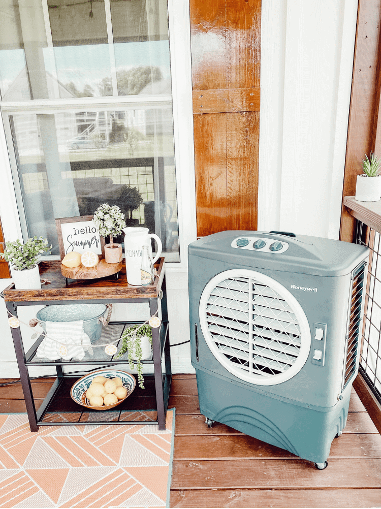 Air Cooler on Screened In Porch