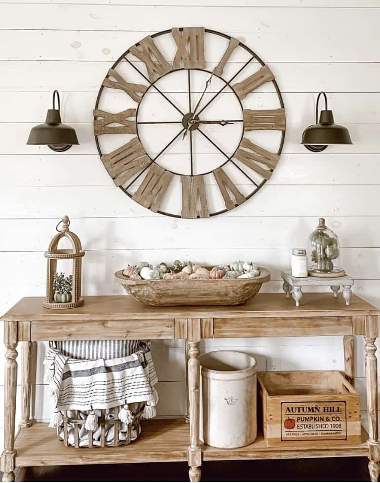 Lantern on Entryway Table