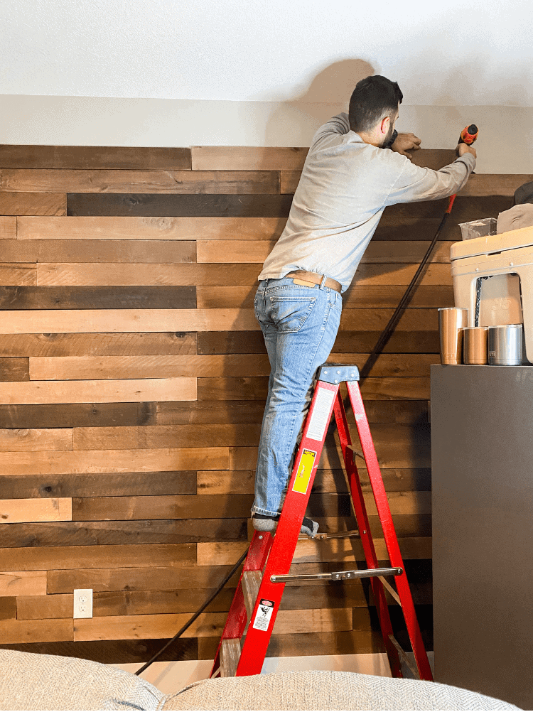 Nailing Shiplap on the Wall