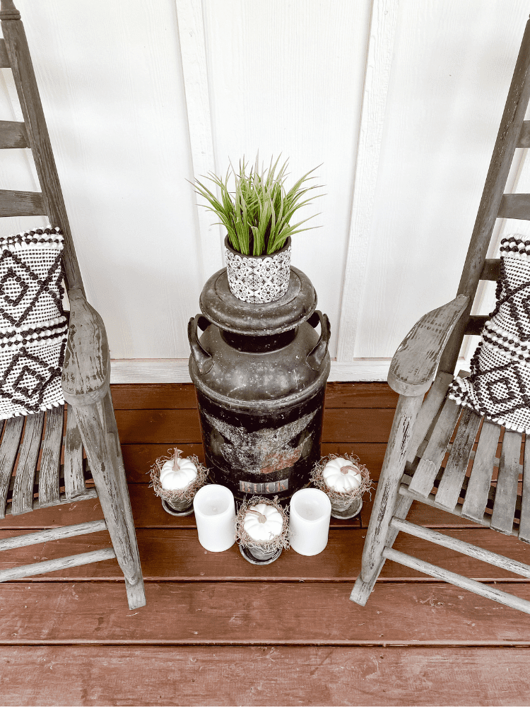 Pumpkin Topiaries on Porch