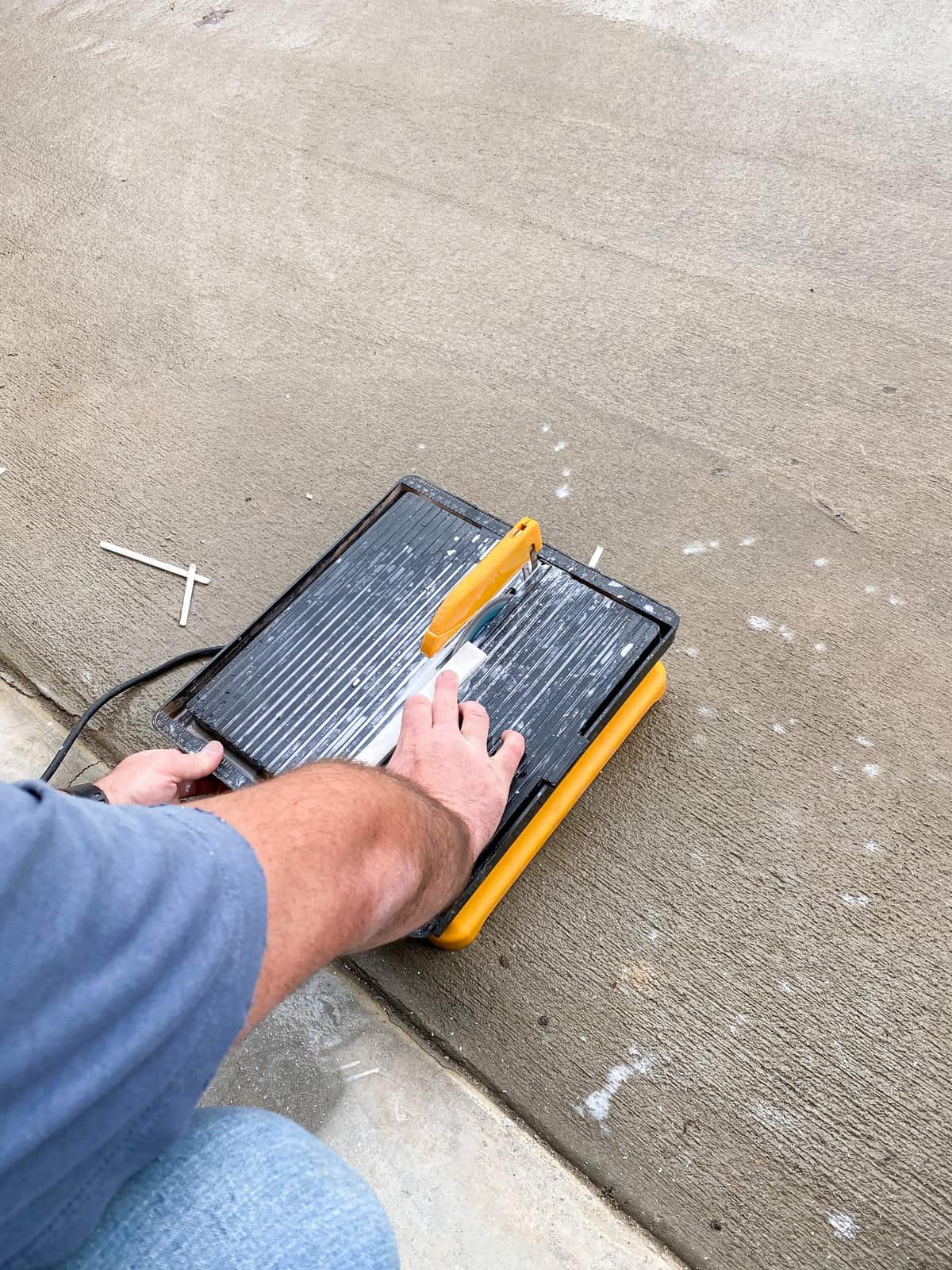 Cutting tile down to size