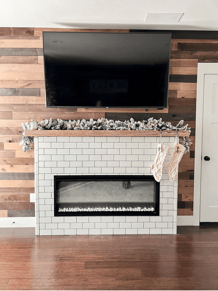 DIY Fireplace with Subway Tile