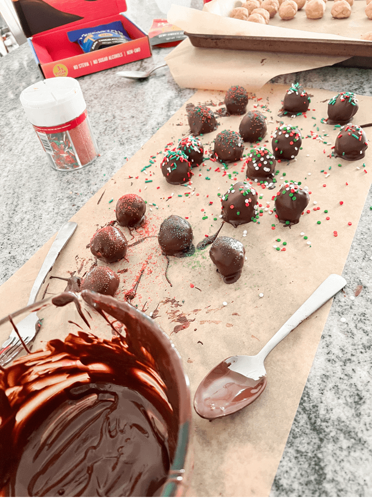 Messy Kitchen Making Peanut Butter Balls