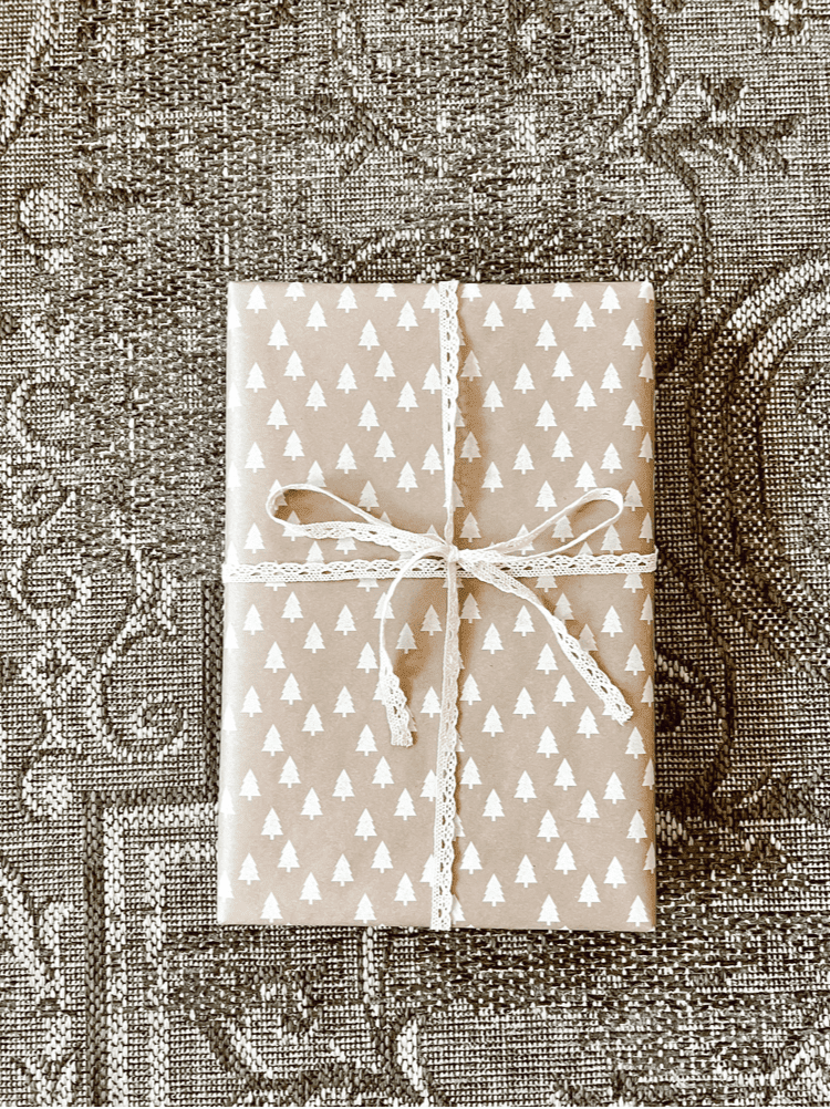 Adding Vintage Lace to Wrapped Gift