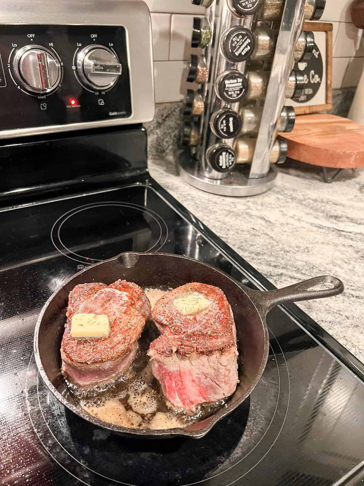 The perfect seared filets in pan