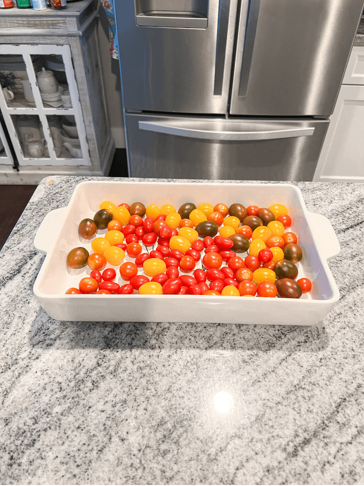 Cherry Tomatoes in Baking Dish