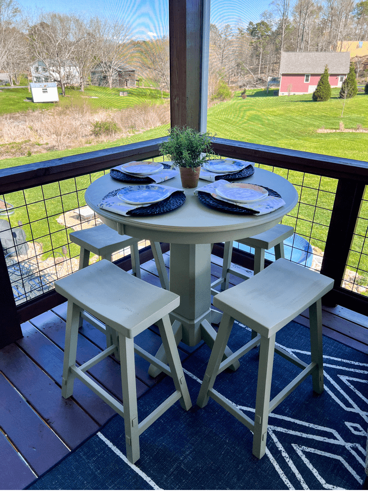 Tablescape on Refinished Dining Set