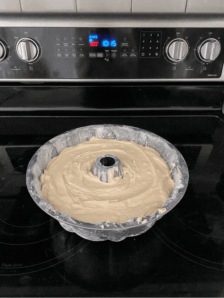 Cream Cheese Pound Cake Before Baking