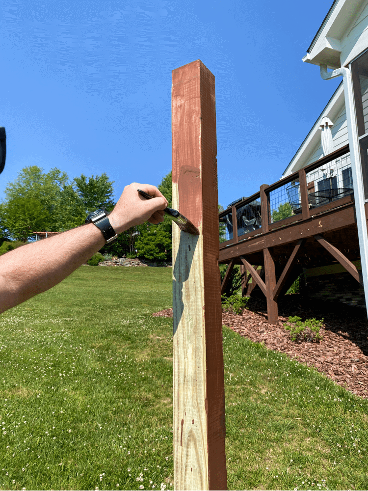 Painting the Wooden Post