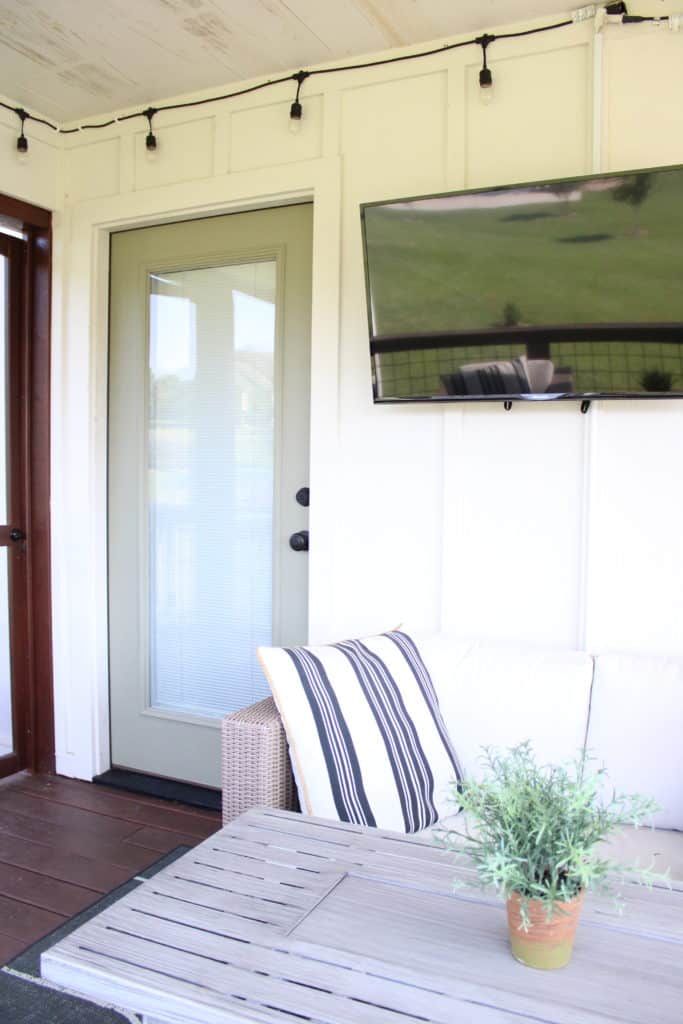 Painted Exterior Door on Screened In Porch