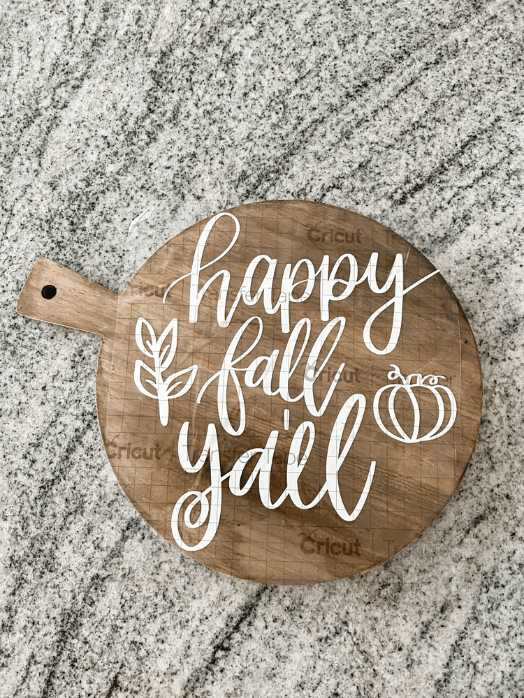 DIY Fall Cutting Board Using a Cricut Machine - Mornings on Macedonia