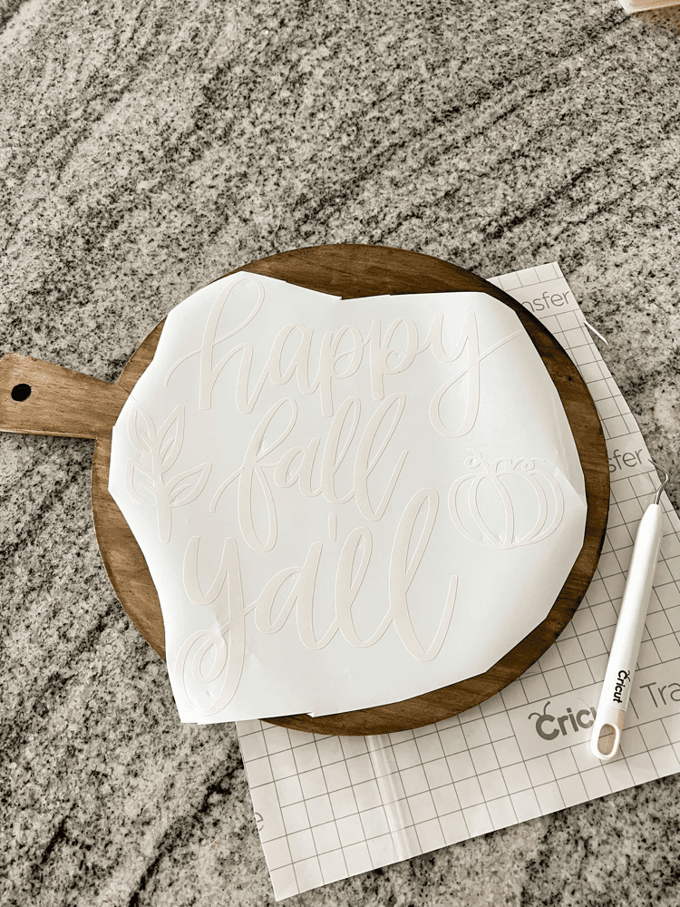 DIY Fall Cutting Board Using a Cricut Machine - Mornings on Macedonia