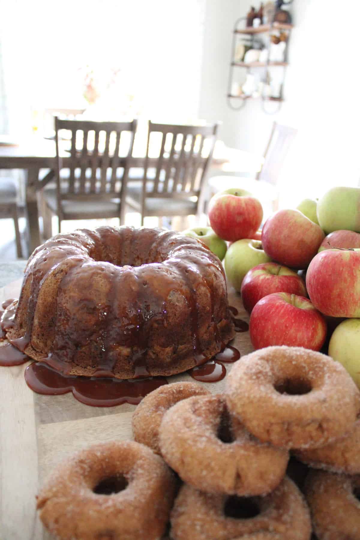 Fresh Apple Walnut Cake With Caramel Glaze