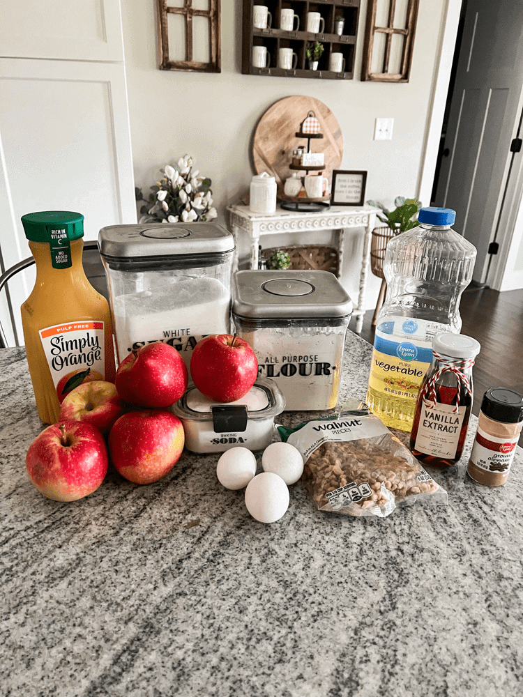 Ingredients Needed for Apple Walnut Cake