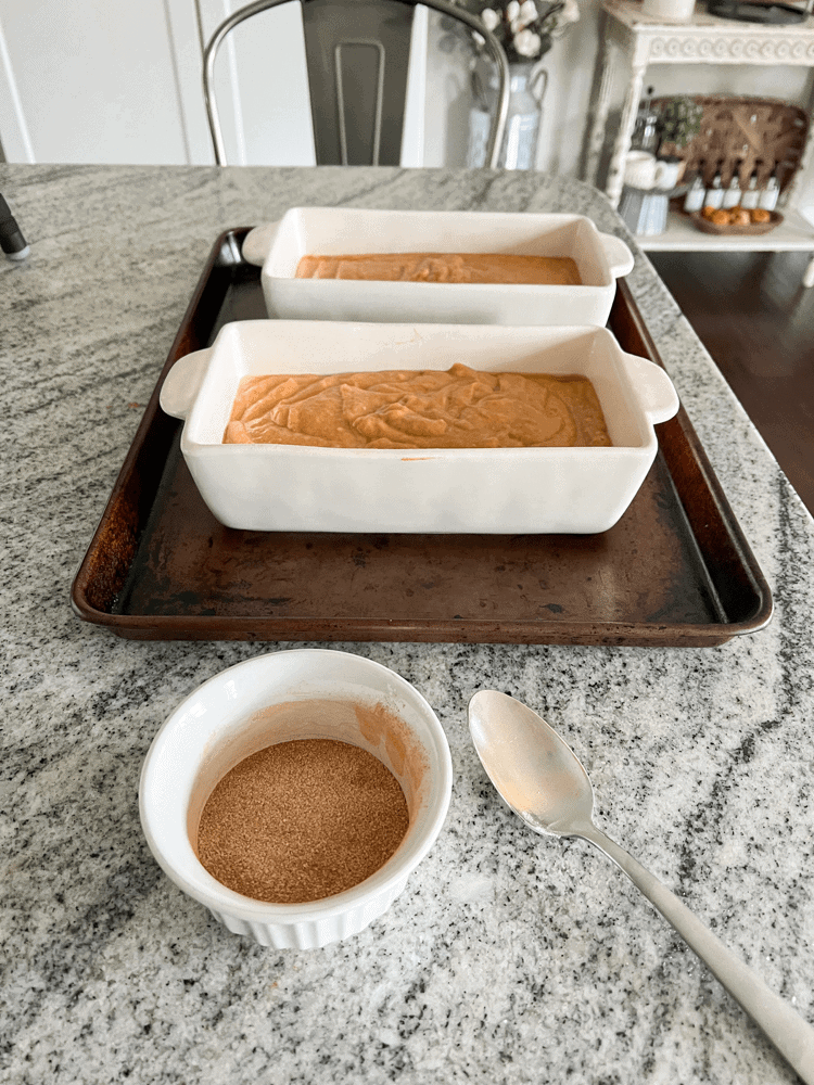 Mixing Cinnamon Sugar for Pumpkin Bread