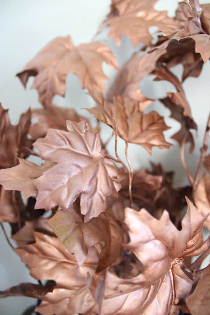 Close Up of Spray Painted Fall Leaves