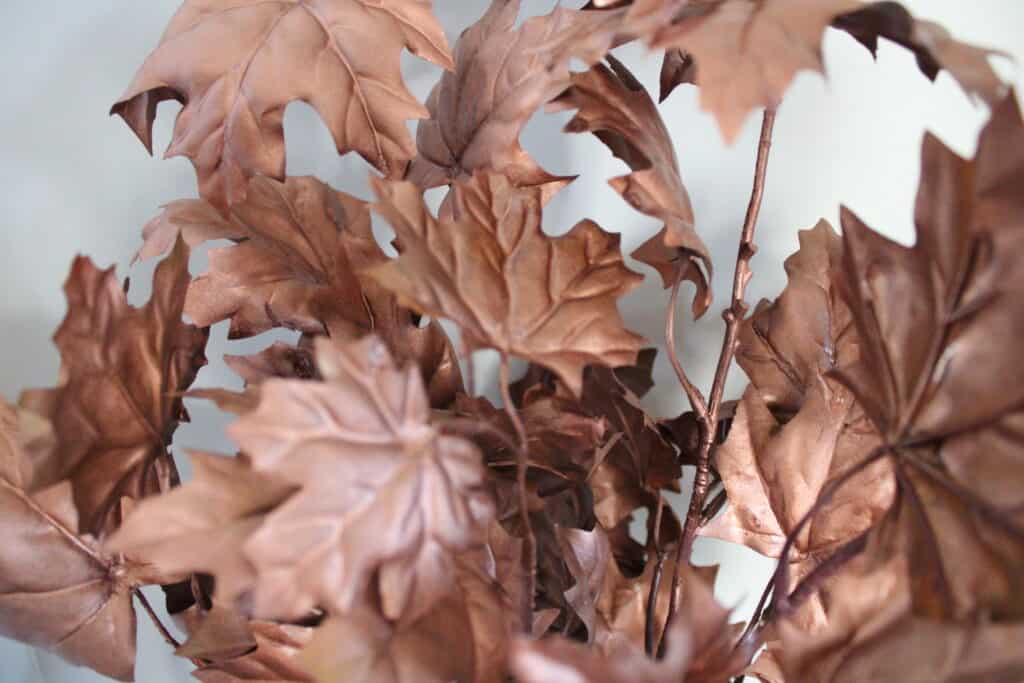 Copper Spray Painted Leaves