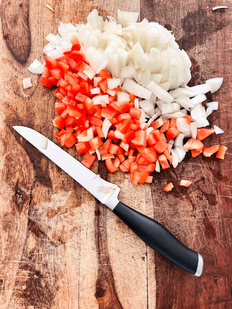 Chopping Up Veggies for Chili