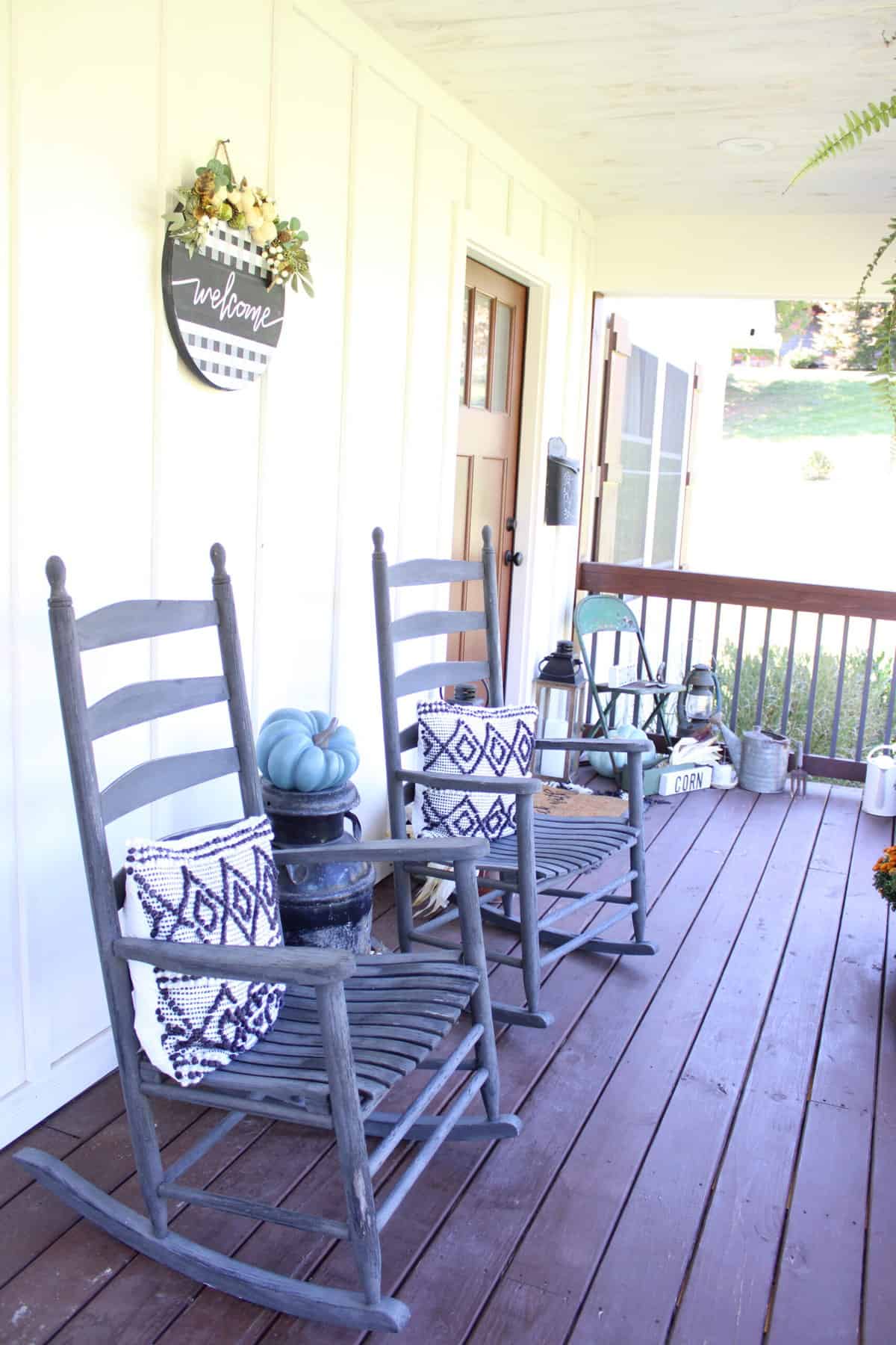Full View of Covered Fall Front Porch