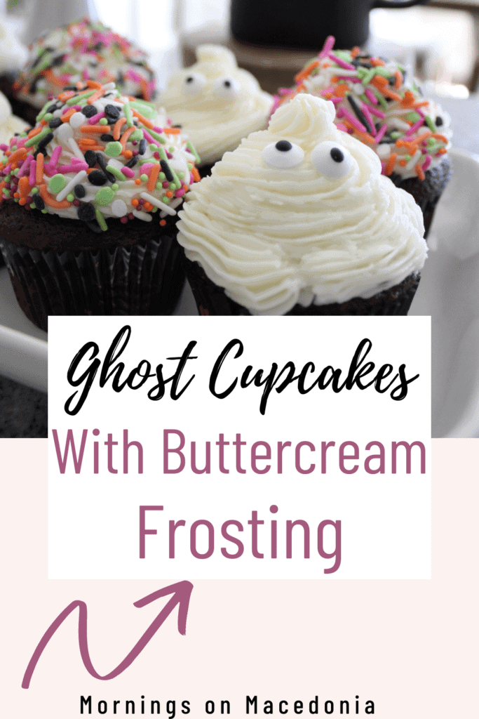 Ghost Cupcakes With Buttercream Frosting