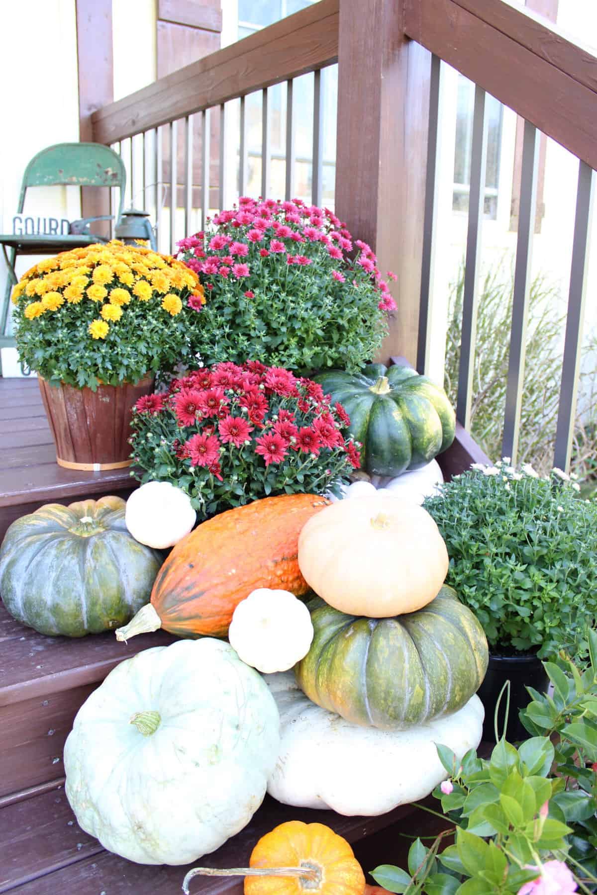 Stacked Pumpkins on Porch