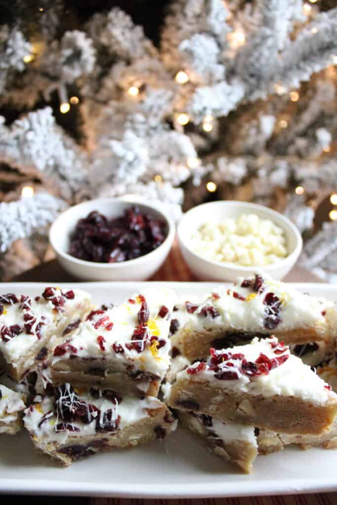 Cranberry Bars on Trays
