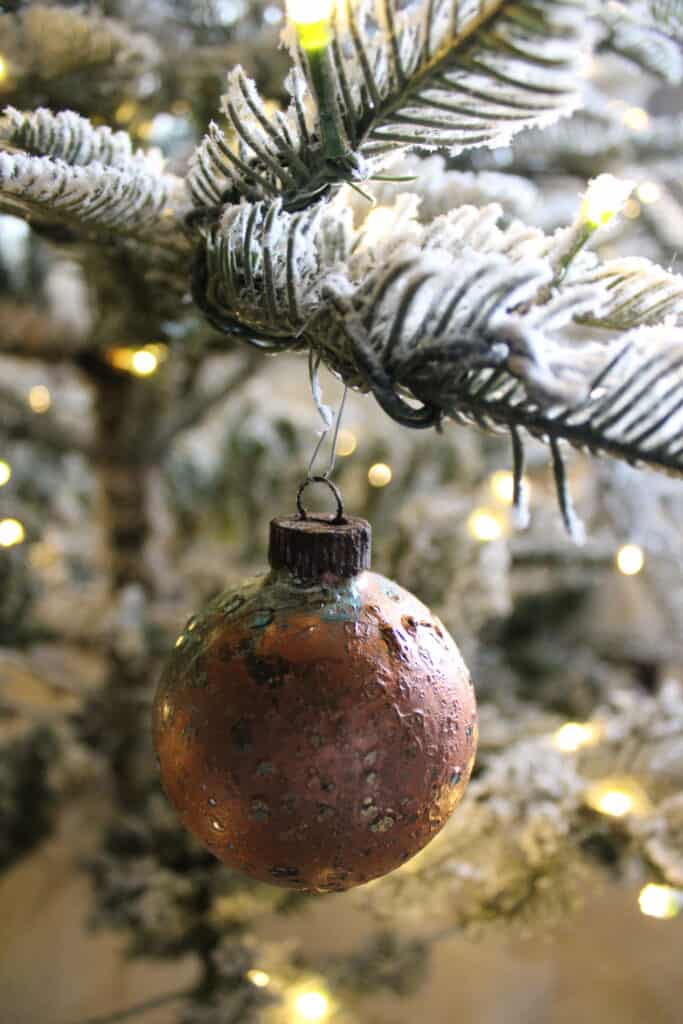 Finished Mercury Glass Ornaments on Christmas Tree