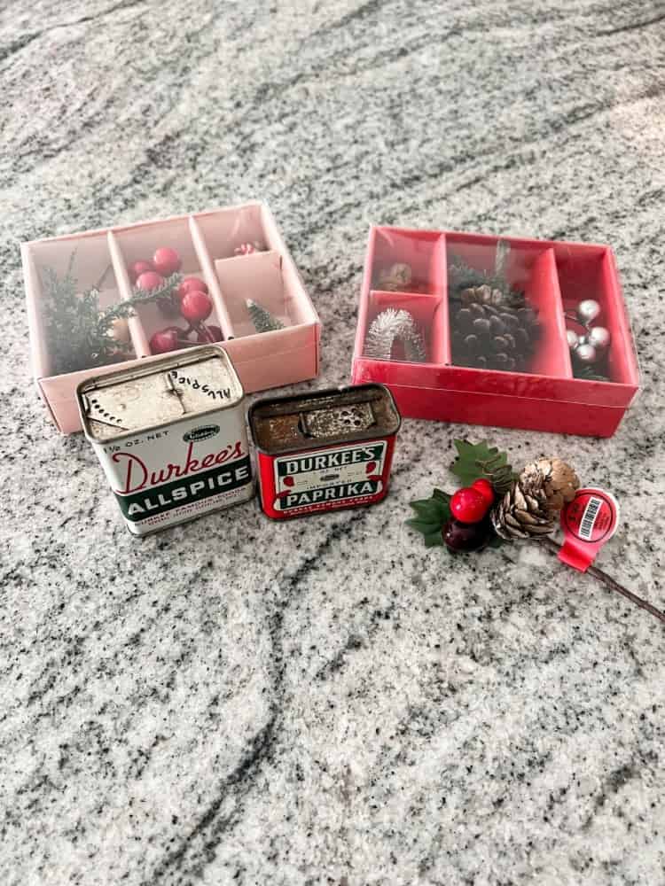 Materials Needed for DIY Vintage Christmas Spice Tins