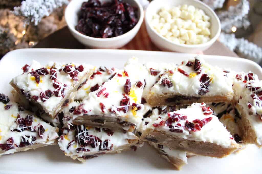 Tray Full of Cranberry Bliss Bars