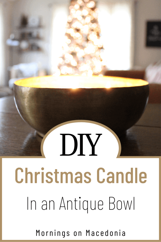 DIY Christmas Candle in an Antique Bowl