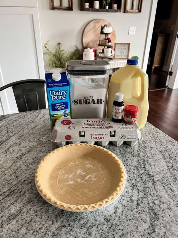Materials Needed for Old-Fashioned Egg Custard Pie