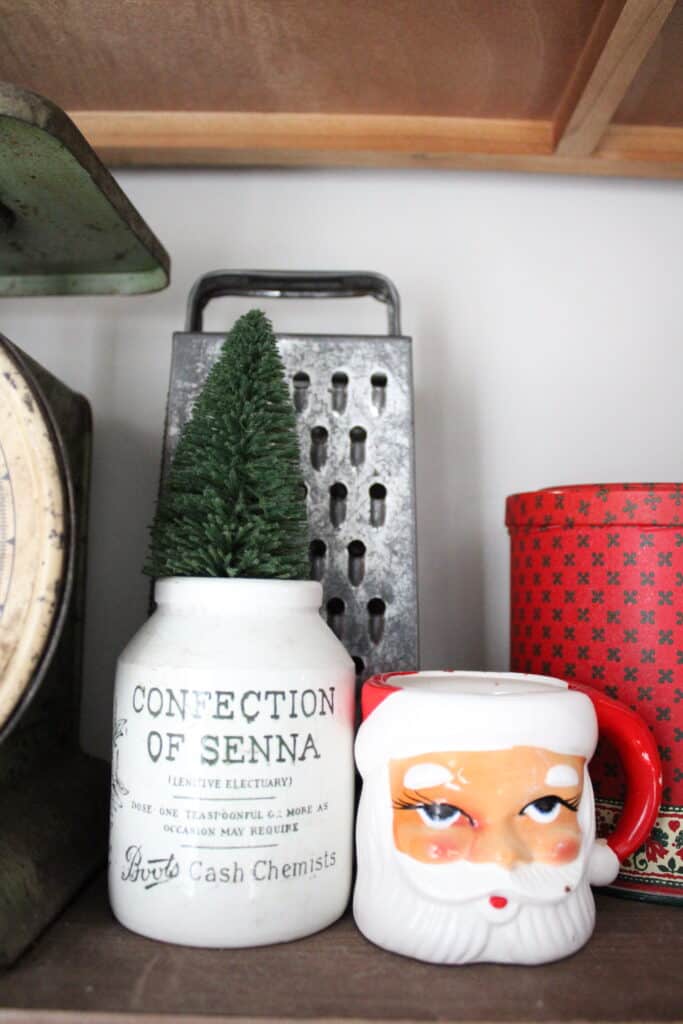 Vintage Santa Mug on Shelf